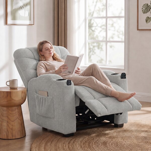 HOMCOM Poltrona Relax Elettrica con Massaggio, Riscaldamento e Funzione Memory, Grigio | Aosom Italy