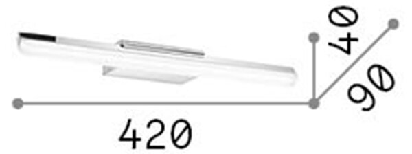 Applique Moderna Riflesso Alluminio Cromo Led 11W 3000K Luce Calda