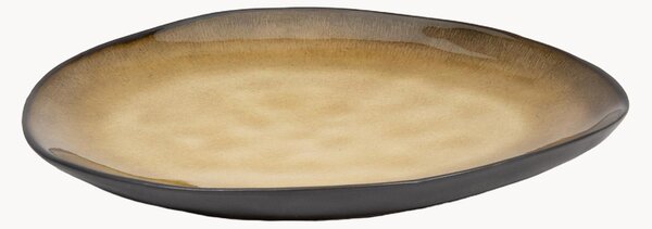 Set di 2 piatti da dessert con smalto reattivo organico Pure