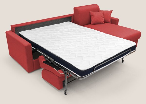Chris Divano letto angolare 5 posti in tessuto impermeabile T13 rosso