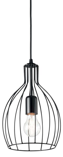 Sospensione Industrial-Minimal Ampolla-2 Metallo Nero 1 Luce E27