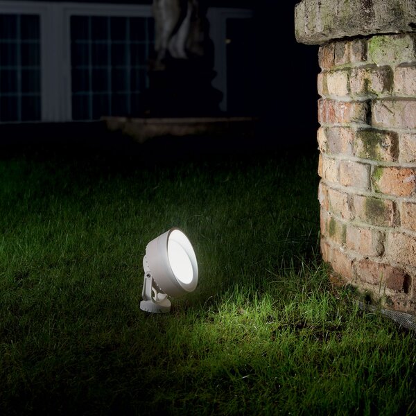 Faretto Da Terra Con Picchetto Litio Materie Plastiche Bianco 1 Luce Gx53