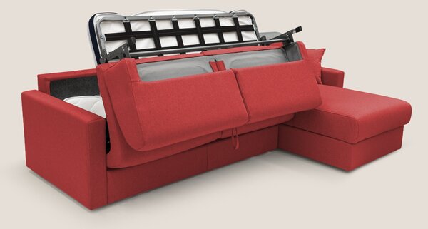 Chris Divano letto angolare 5 posti in tessuto impermeabile T13 rosso