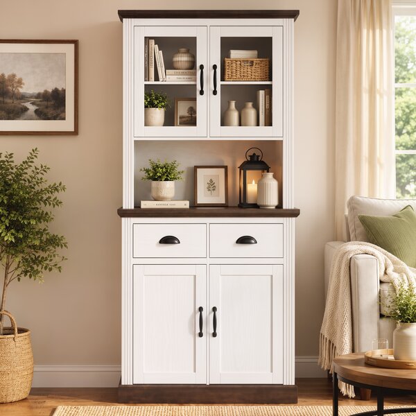 HOMCOM Dispensa da Cucina con Ante in Vetro, 2 Cassetti e Ripiani Regolabili, 80x38x170 cm, Bianco | Aosom Italy