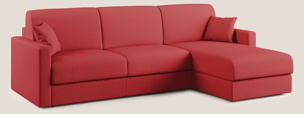 Chris Divano letto angolare 5 posti in tessuto impermeabile T13 rosso