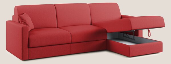 Chris Divano letto angolare 5 posti in tessuto impermeabile T13 rosso