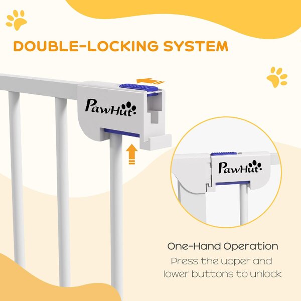 AllMyPets Cancelletto per Cani Taglia Media a 3 Pannelli con Doppio Sistema di Blocco 206x90 cm colore Bianco - D92DHWT