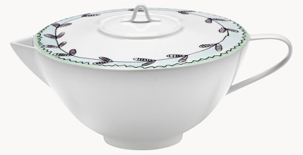 Teiera in Fine Bone China Midnight Flowers