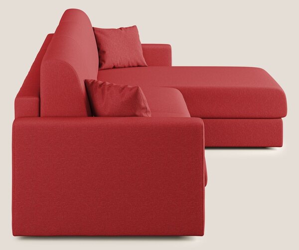 Chris Divano letto angolare 5 posti in tessuto impermeabile T13 rosso