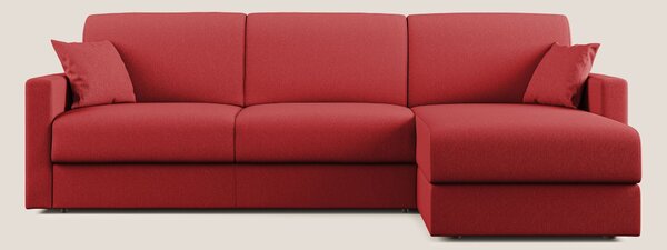 Chris Divano letto angolare 5 posti in tessuto impermeabile T13 rosso