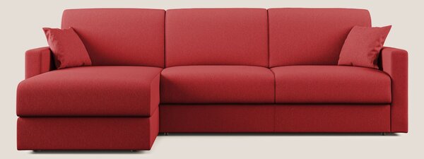 Chris Divano letto angolare 5 posti in tessuto impermeabile T13 rosso