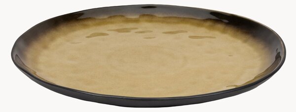 Set di 2 piatti piani con smalto reattivo organico Pure