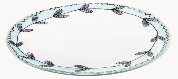 Set di 2 piatti da dessert in Fine Bone China Midnight Flowers