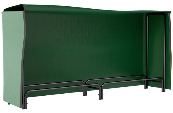 Outsunny Portalegna Regolabile da 0,6 m³ con Telo Impermeabile, 200x36x99 cm, Nero e Verde Scuro | Aosom Italy