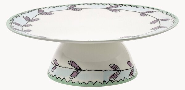 Alzatina in Fine Bone China Midnight Flowers