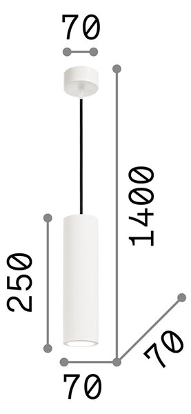 Sospensione Moderna Round Oak Metallo Cemento Grigio 1 Luce