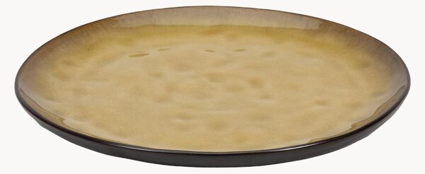 Set di 4 piatti da colazione con smalto reattivo organico Pure