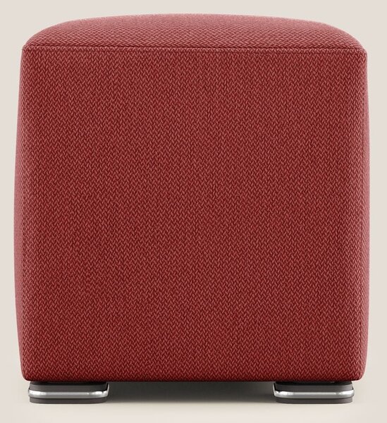 Cube pouf in tessuto morbido smacchiabile T05 rosso