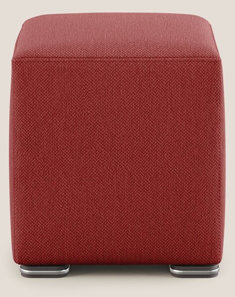 Cube pouf in tessuto morbido smacchiabile T05 rosso