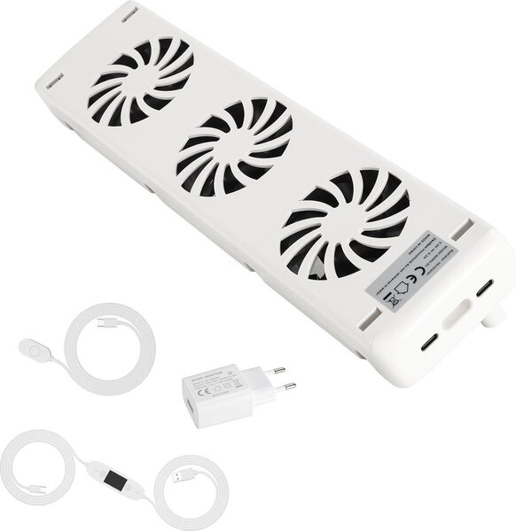 Ventilatore radiatore Peviasot, modello a 3 velocità, confezione da 1, con controllo della temperatura, adatto per radiatori con larghezza massima di 50 cm