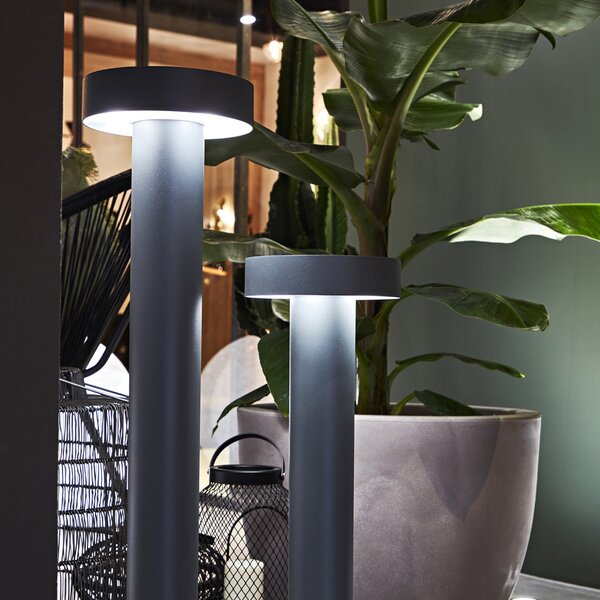 Piantana Moderna Tesla Alluminio Antracite 4 Luci G9 H80Cm