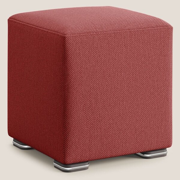 Cube pouf in tessuto morbido smacchiabile T05 rosso