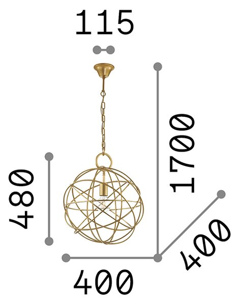 Sospensione Contemporanea Konse Metallo Oro 1 Luce E27