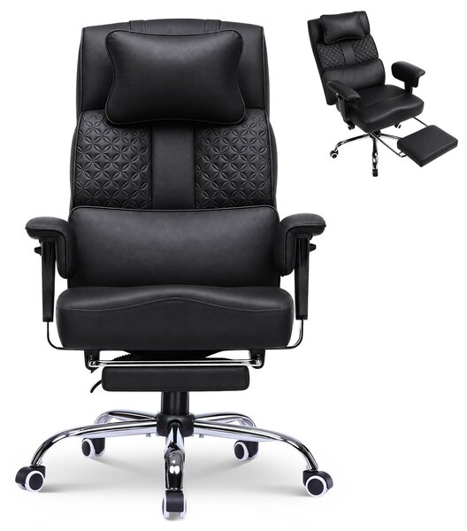 Sedia da gaming GTPLAYER, sedia ergonomica da ufficio con poggiatesta regolabile, supporto lombare ampio, seduta larga 54 cm, inclinazione da 90° a 150°, capacità di carico fino a 180 kg