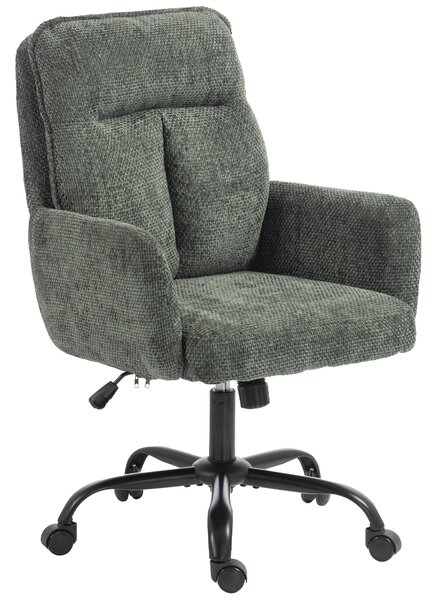 HOMCOM Sedia da Ufficio Ergonomica con Altezza Regolabile e Funzione Oscillante, Verde Scuro | Aosom Italy