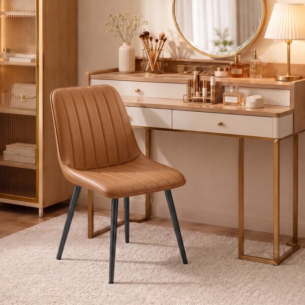 HOMCOM Set 2 Sedie da Pranzo con Schienale e Seduta Sagomati, 51x61x78 cm, Marrone | Aosom Italy
