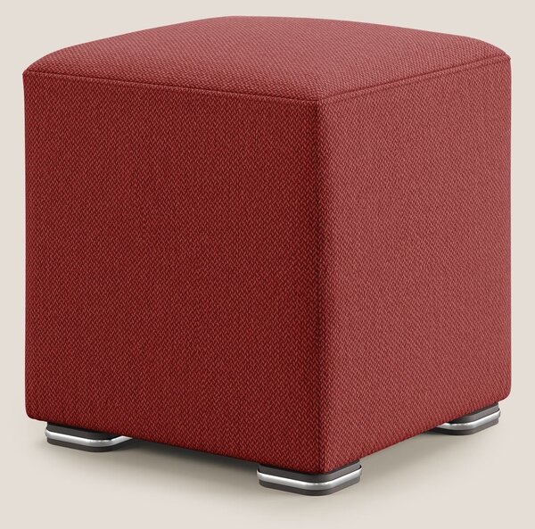 Cube pouf in tessuto morbido smacchiabile T05 rosso