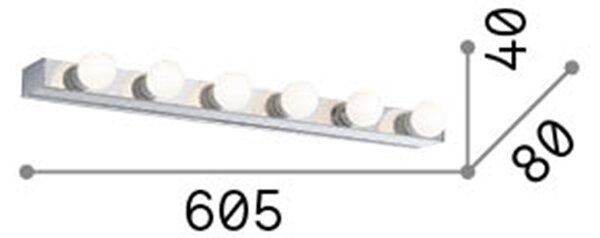 Applique Moderna Prive' Metallo Bianco 6 Luci E14