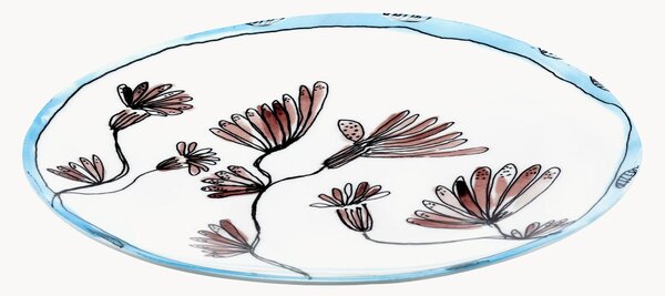 Piatto da portata in Fine Bone China Midnight Flowers