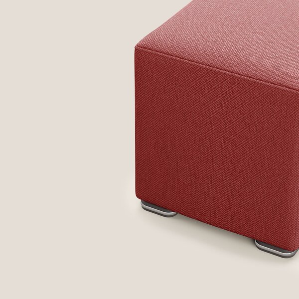 Cube pouf in tessuto morbido smacchiabile T05 rosso
