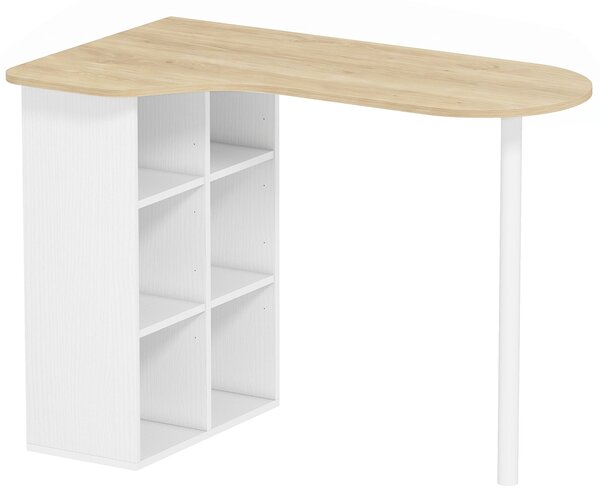 HOMCOM Scrivania per Computer con 6 Scomparti e 4 Ripiani Regolabili, 100x59 cm, Rovere | Aosom Italy