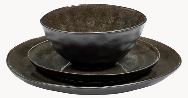 Servizio di piatti con smalto reattivo organico Pure, set da 12