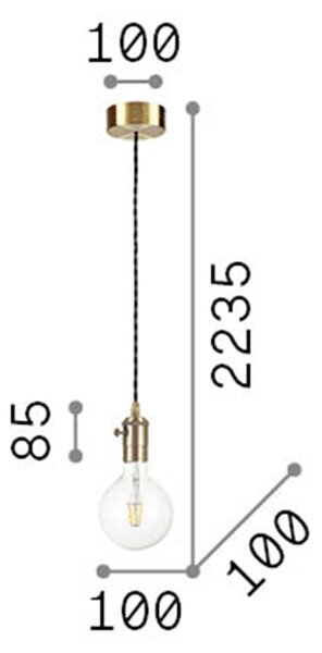 Sospensione Rustica-Country Doc Metallo Rame 1 Luce E27