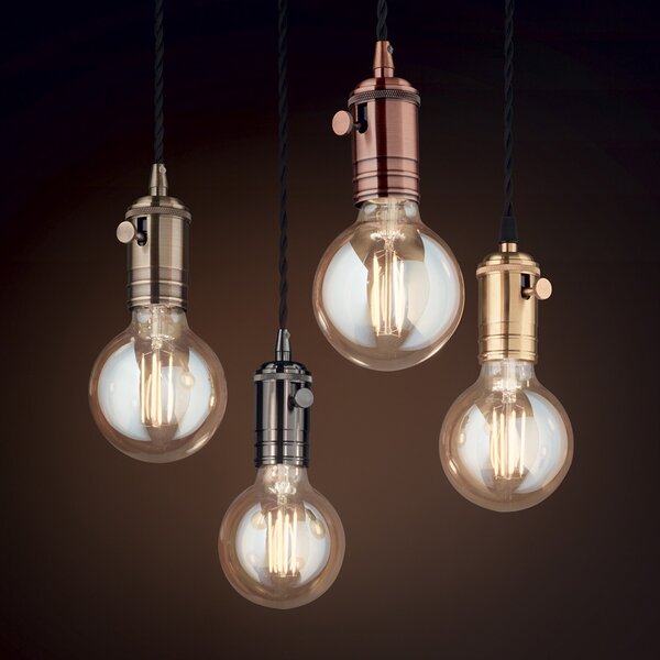 Sospensione Rustica-Country Doc Metallo Rame 1 Luce E27