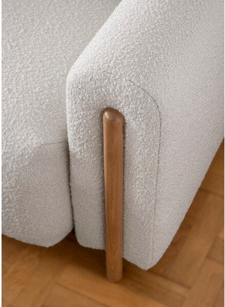 Divano greige allungabile/con contenitore e rivestimento in bouclé 244 cm Arcadova – ELTAP