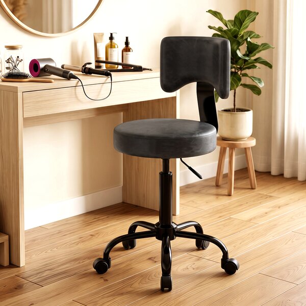 HOMCOM Sgabello da Massaggio Girevole 360° con Ruote, Altezza Regolabile 72-87,5 cm, Nero | Aosom Italy