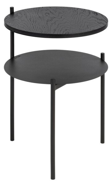 Comodino nero con piano effetto rovere Tu – noo.ma