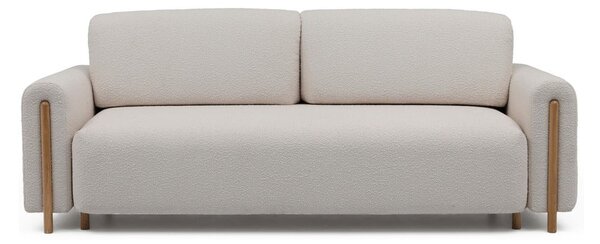Divano greige allungabile/con contenitore e rivestimento in bouclé 244 cm Arcadova – ELTAP