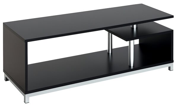 HomCom Mobile Porta tv design unico in Legno, Salotto Ingresso Supporto da tavolo TV Nero|Aosom