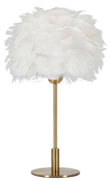 Lampada da tavolo a sfera, con molla, in ferro e plastica, dimensioni 30x50 cm, colore oro e bianco, design Mauro Ferretti