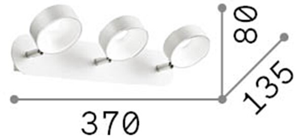 Plafoniera Moderna Oby Metallo Bianco 3 Luci 18W 3000K Luce Calda