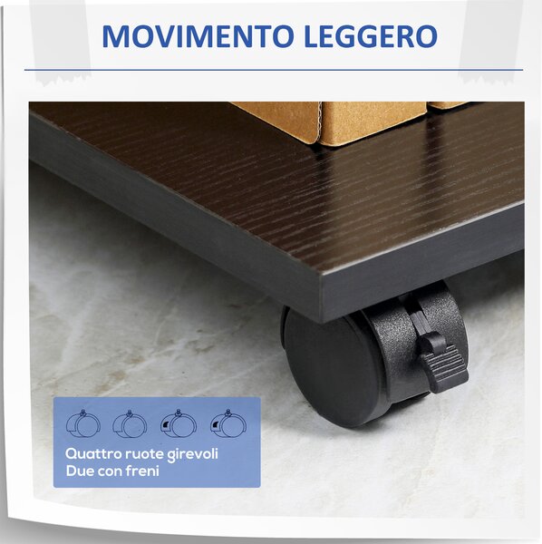 Vinsetto Mobile Porta Stampante in Legno Nero con 1 Cassetto, 2 Ripiani e Mensola CPU, per Ufficio 60x40x68.5cm|Aosom