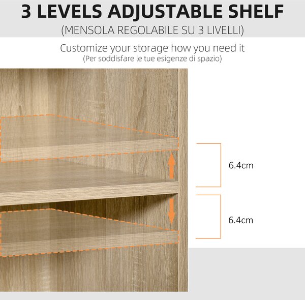 Vinsetto Mobile Porta Stampante, Mobile Ufficio, Mobiletto Basso, Mobile Multiuso con 4 Ruote, Rovere, 80x40x72cm|Aosom