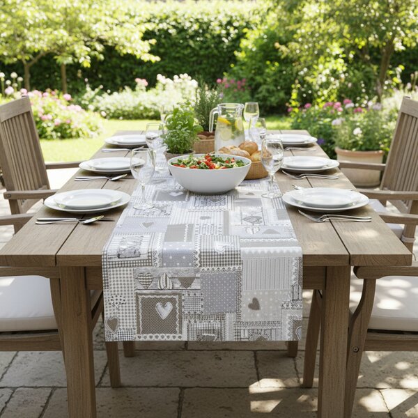 Runner da tavolo patchwork beige
