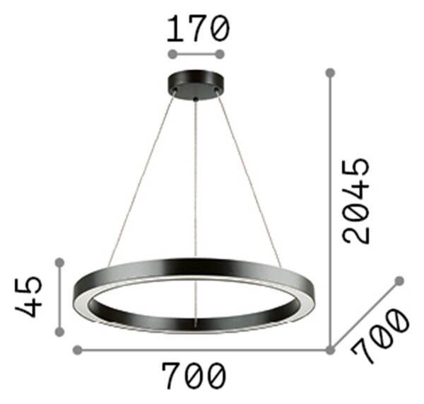 Sospensione Moderna Oracle Alluminio-Materie Plastiche Bianco Led 35W 3000K