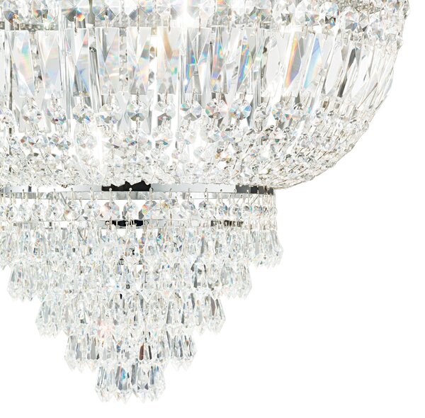 Plafoniera Classica Dubai Metallo-Cristallo Cromo 6 Luci E14